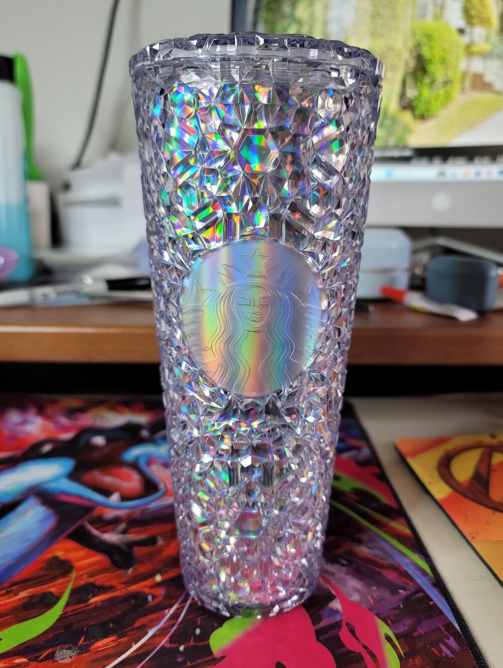 Starbucks 2024 Holiday Gem Crystal Jeweled Iridescent Cold Tumbler 24oz No Straw